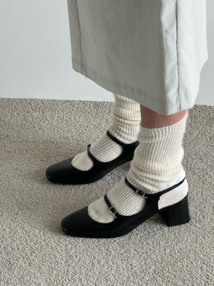 24FW roomk 룸케이 더블 스트랩 슈즈 양가죽 수제화 힐 (made in korea)