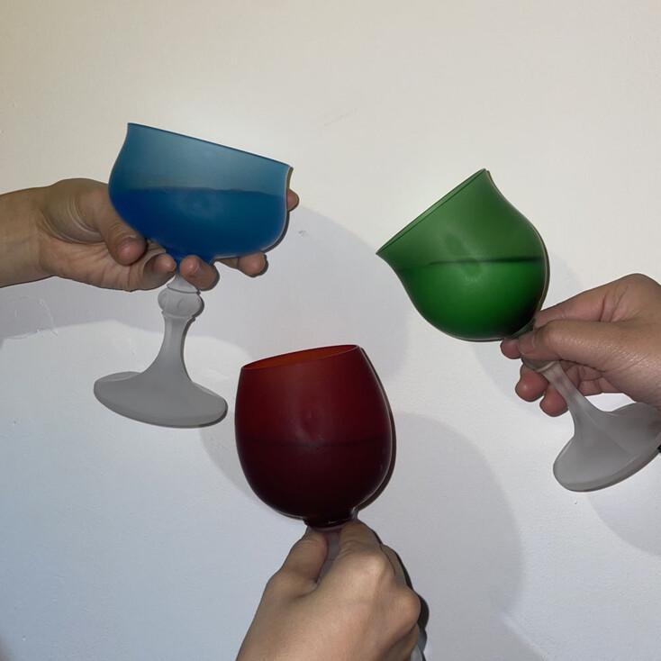 vintage color glass 빈티지 컬러 와인잔