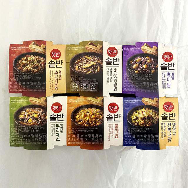CJ 햇반 솥반 6종세트 뿌리채소+버섯 영양밥+꿀약밥+흑미밤찰밥+소고기우엉+전복내장 솥밥 [원산지:상세설명에 표시]