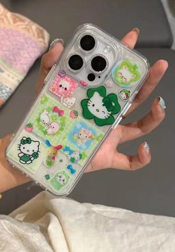 네이클로버 그린 키티 케이스 키링