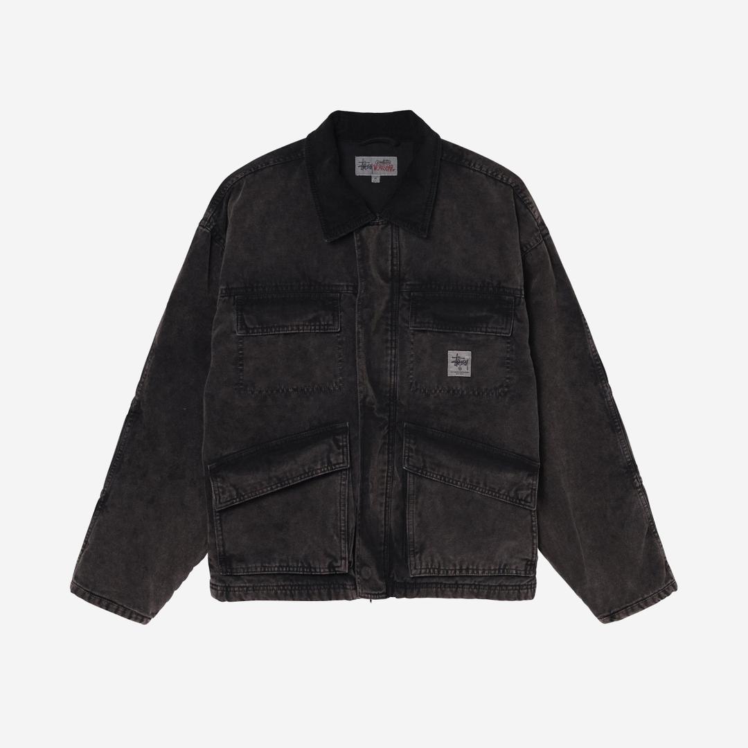 Stussy Washed Canvas Shop Jacket Black