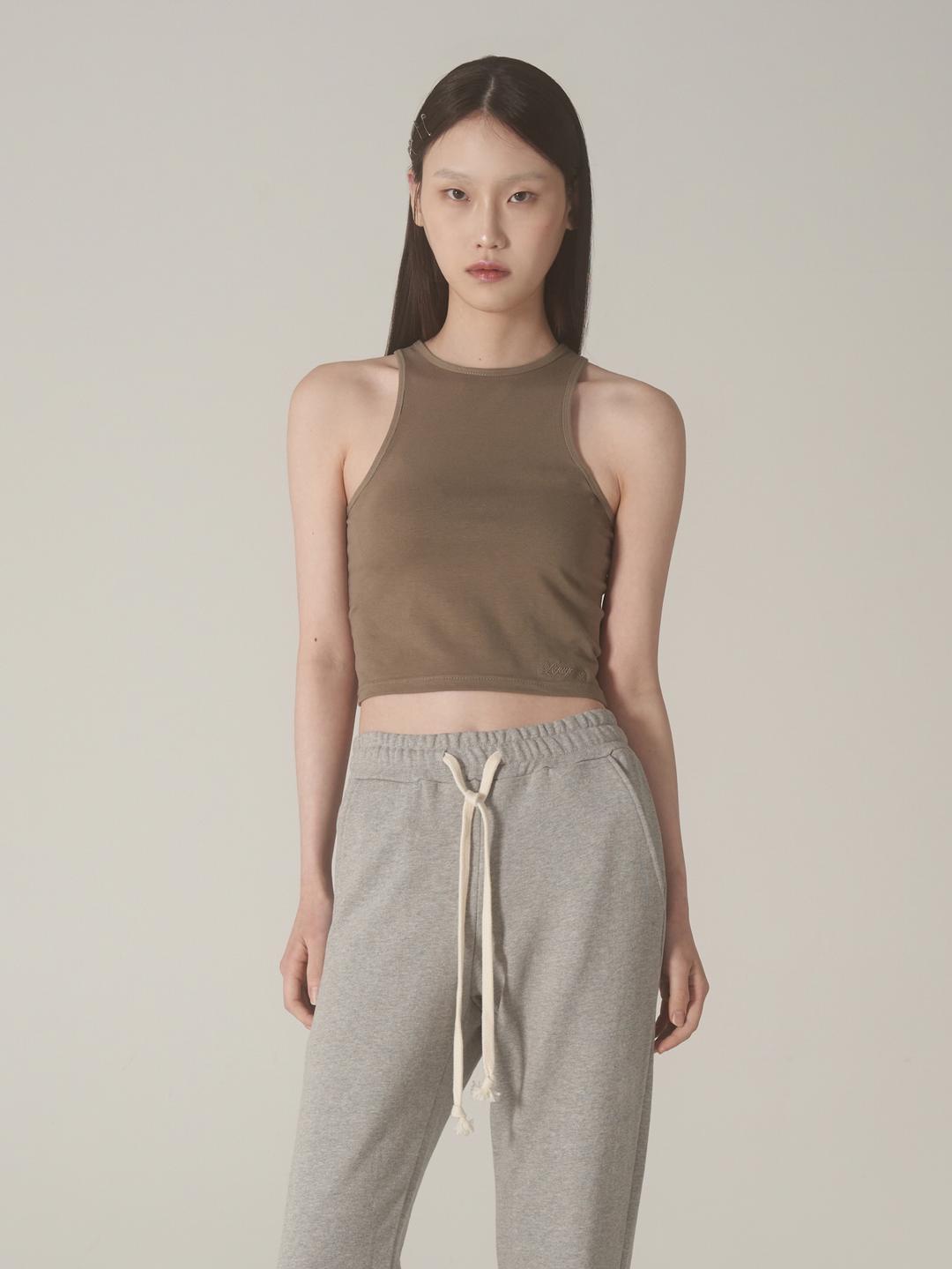 LOGO SLEEVELESS, OLIVE