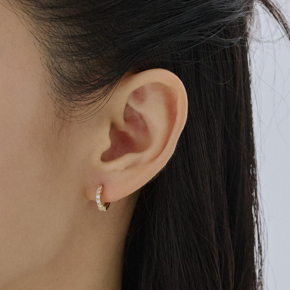 골드앤디어 14K 골드필드 미니 민자 큐빅 링귀걸이 3 size