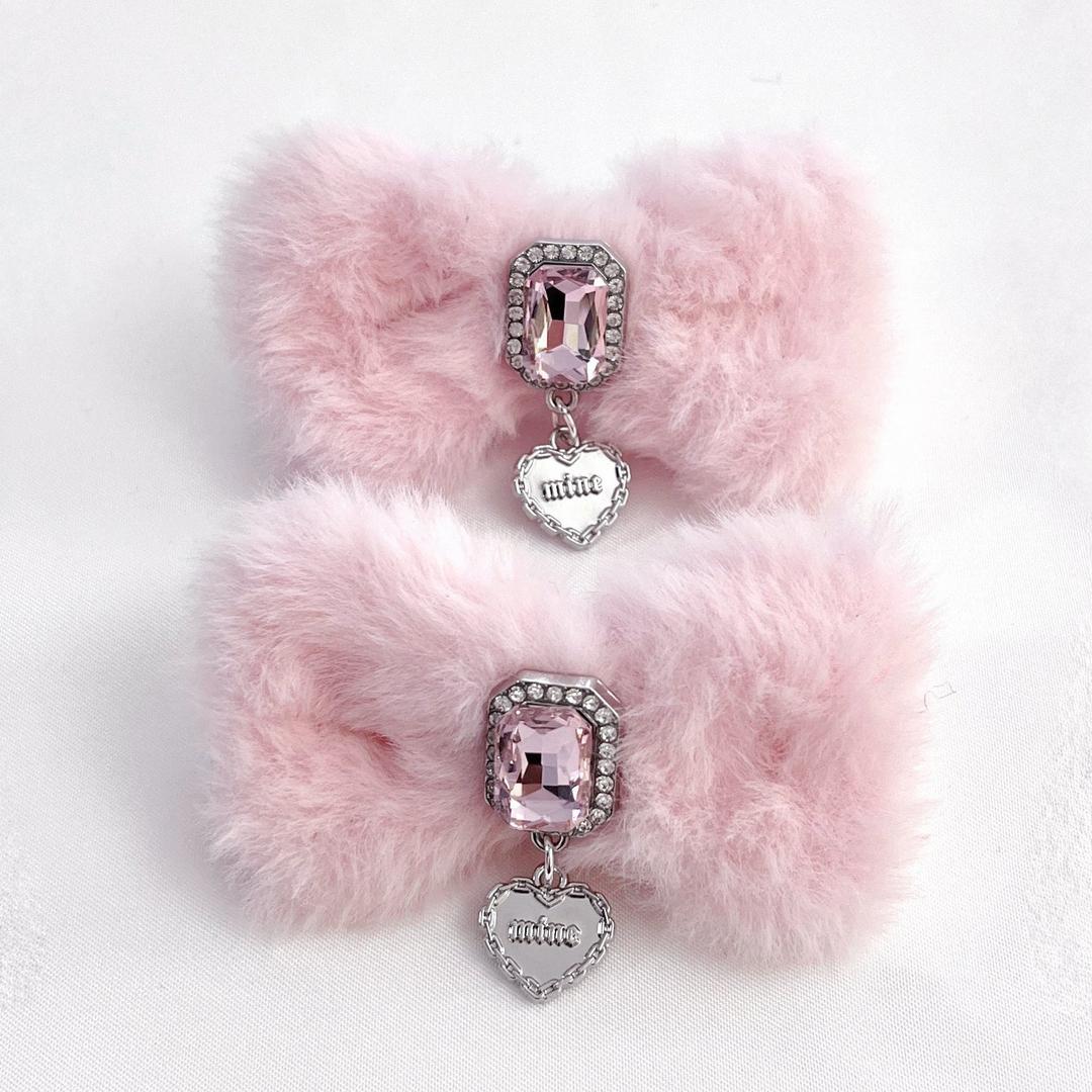 《mine》ファーリボン - ピンク