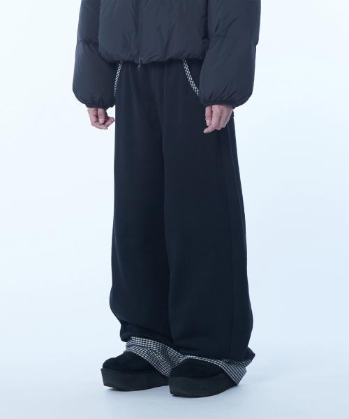 TCM hidden check sweat pants (black)