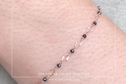 다이아슈가체인팔찌 - 블랙다이아