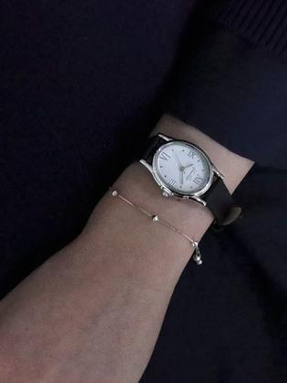 Gem-Silver/Pearl (Black leather)