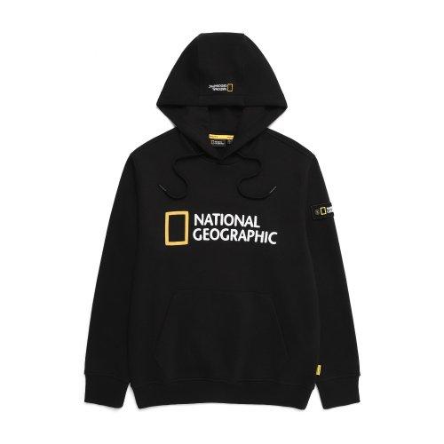 N233UHD910 루코스 빅 로고 약기모 후디 CARBON BLACK