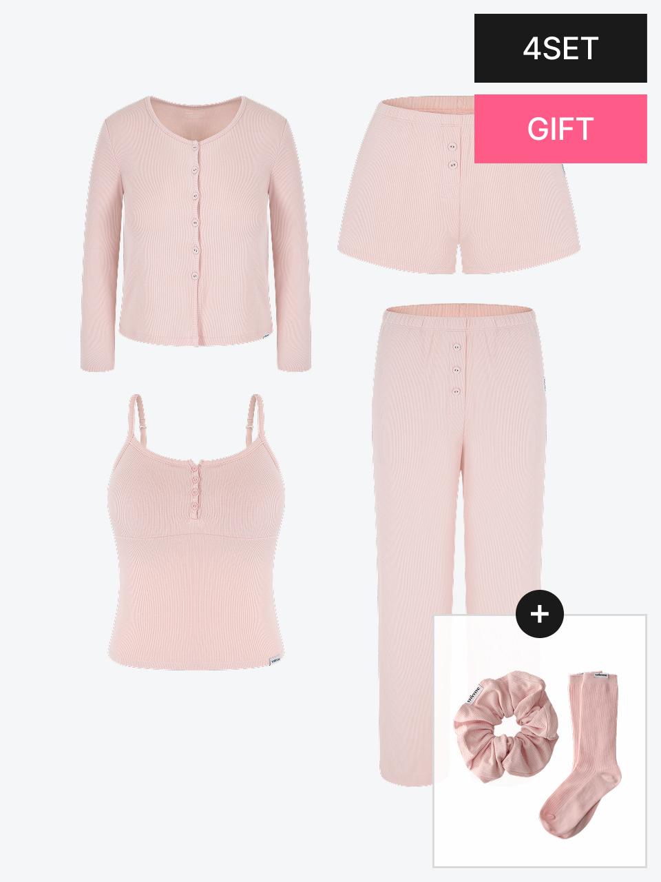 [4종 PACK] 에센셜 브라탑&가디건&숏팬츠&롱팬츠