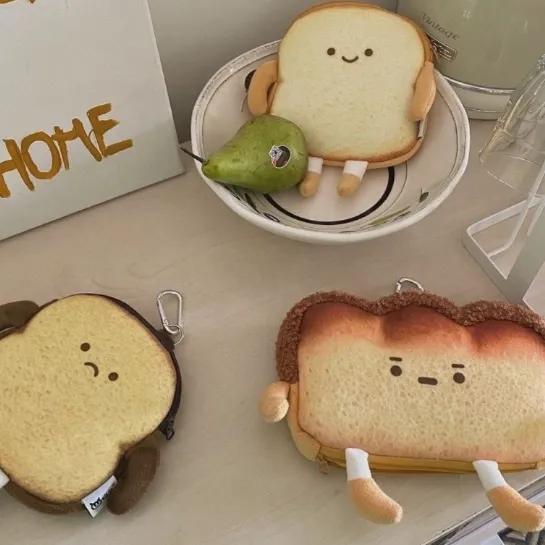귀여운 식빵파우치 키링 가방걸이 키링 식빵 가방 인형 고리 빵 차키 파우치 포캣 귀여운 걸이 봉제인형 캐릭터 인형키링 인형파우치 가방