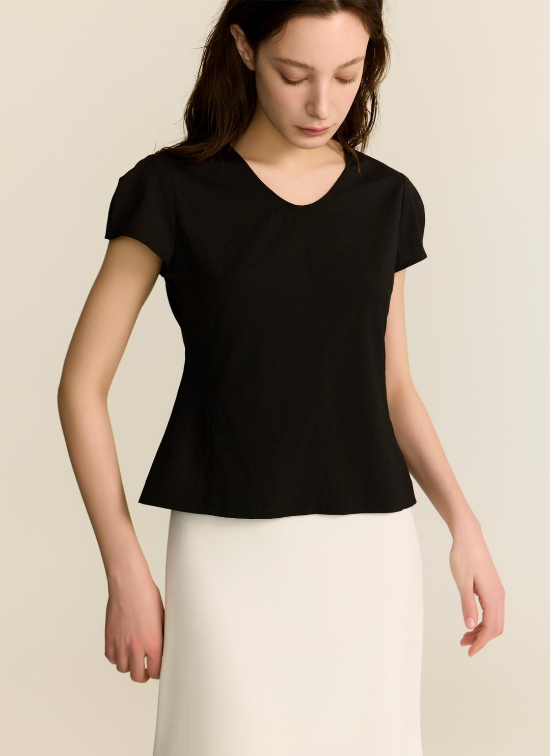 v-neck wing blouse_bk