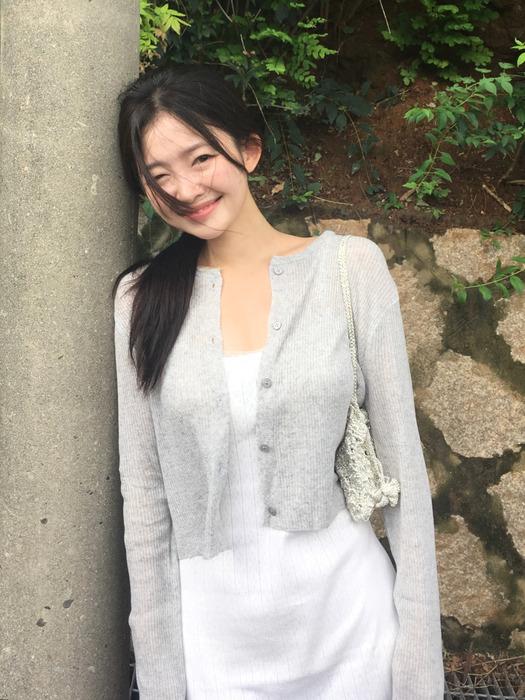 [Light Blue, Light Grey, Purple  W컨셉 단독]Basic Round Linen Cardigan