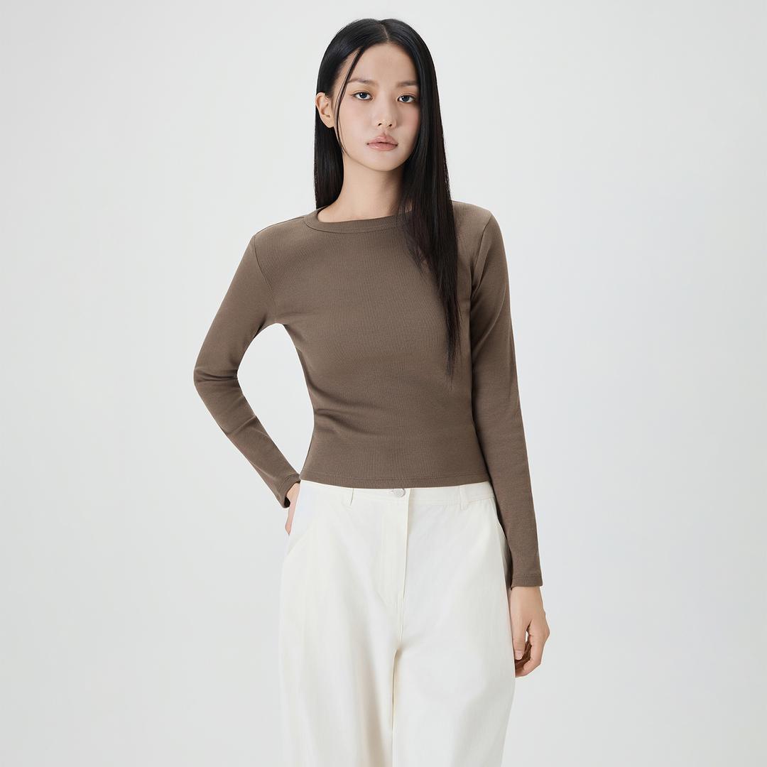 미쏘 라운드넥 슬림핏 긴팔 티셔츠_MIWLWFT50A