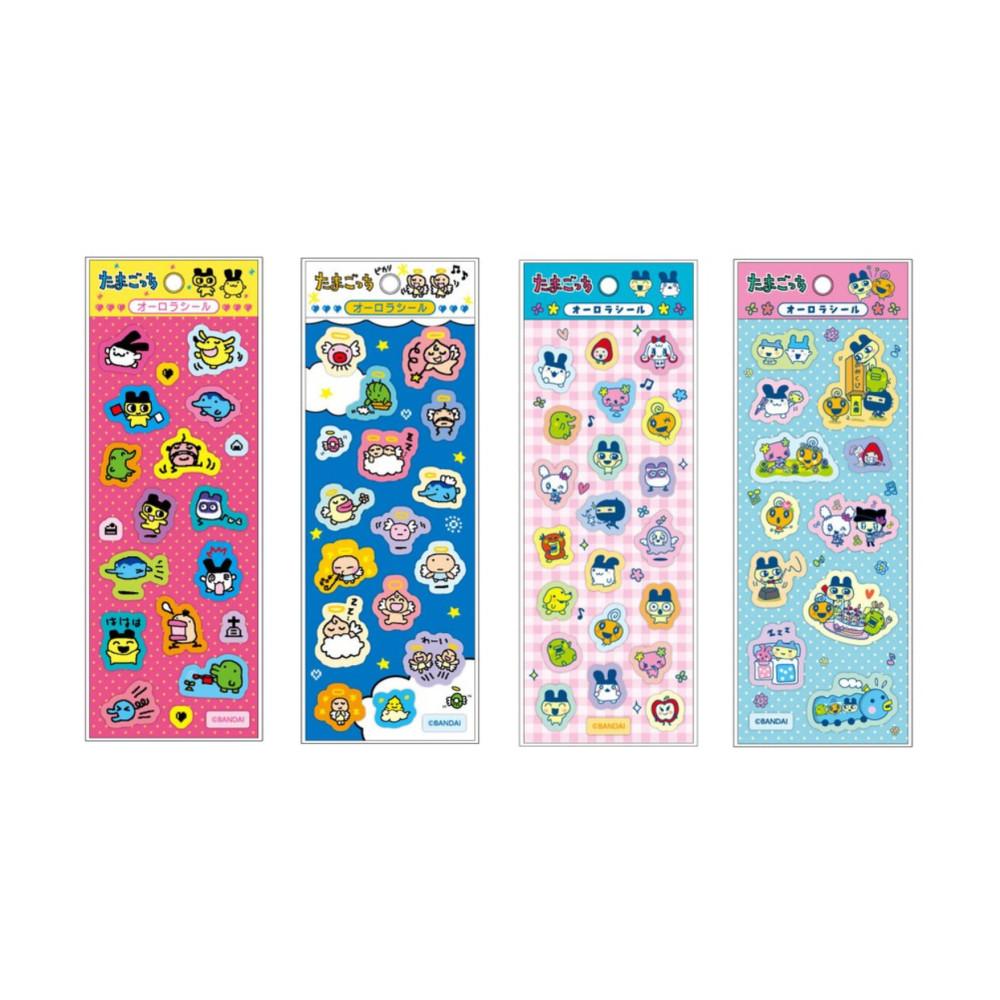 반다이 다마고치 오로라 홀로그램 씰 스티커 4종