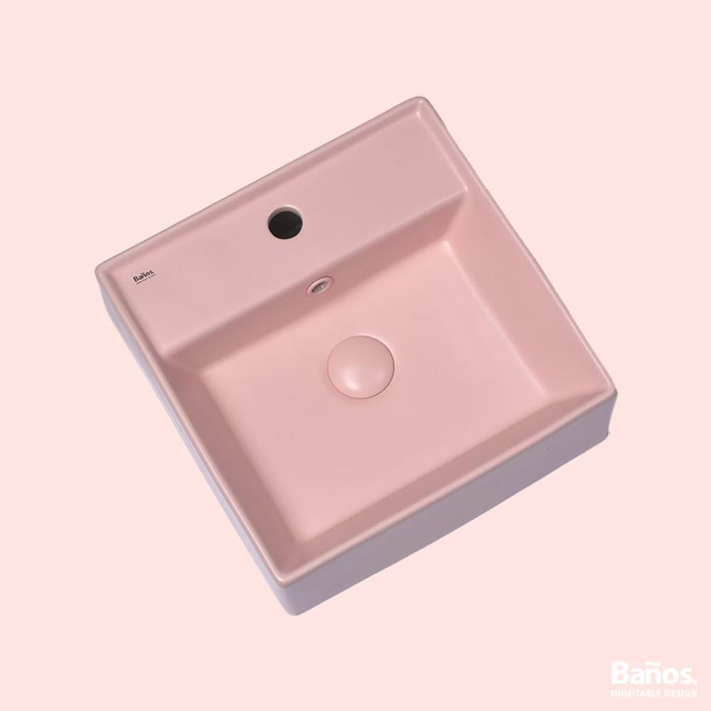 바노스 바스핏 무광 핑크 벽걸이 컬러 미니 세면대 400 BW-203MP