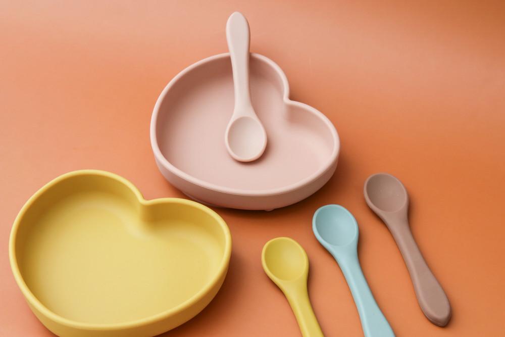 [움바움바] 아기 유아 실리콘 하트 흡착식판 접시 그릇 식기