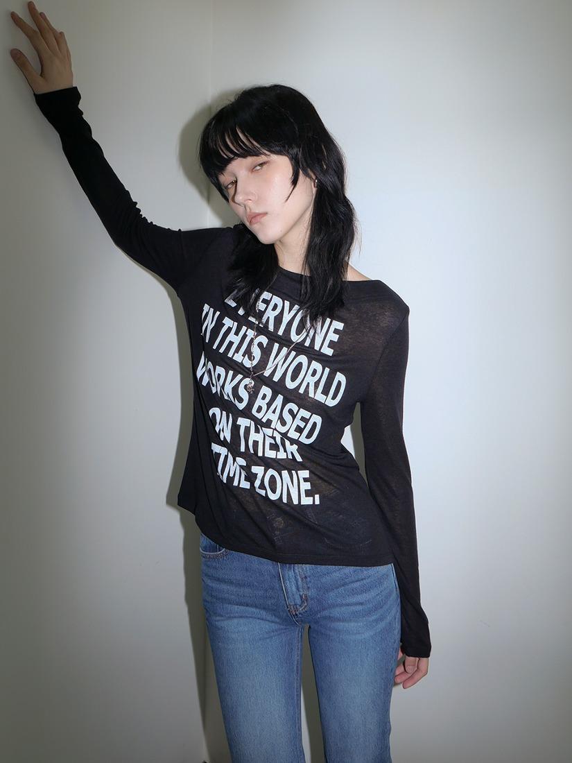 보트넥 시스루 티셔츠_블랙