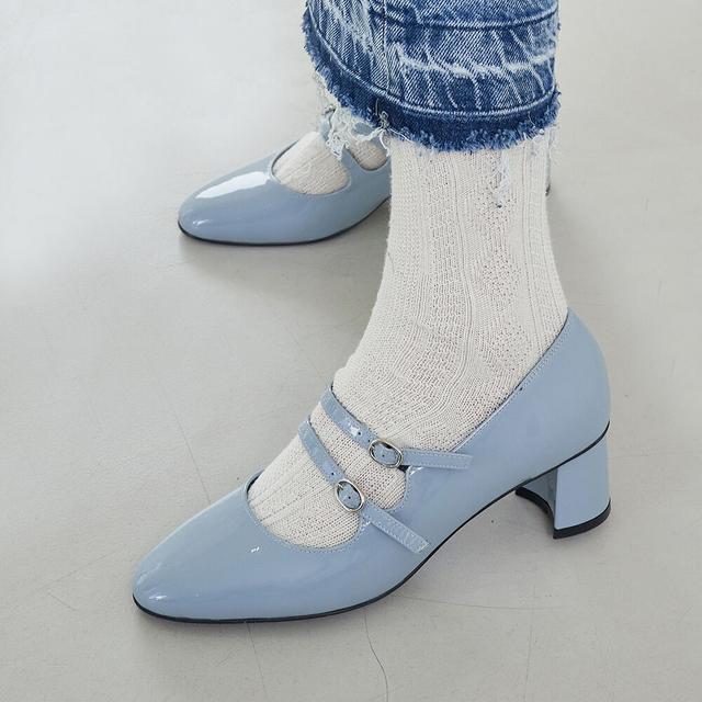 [blanc sur blanc] Carrie Mary Jane Pumps Sky Blue