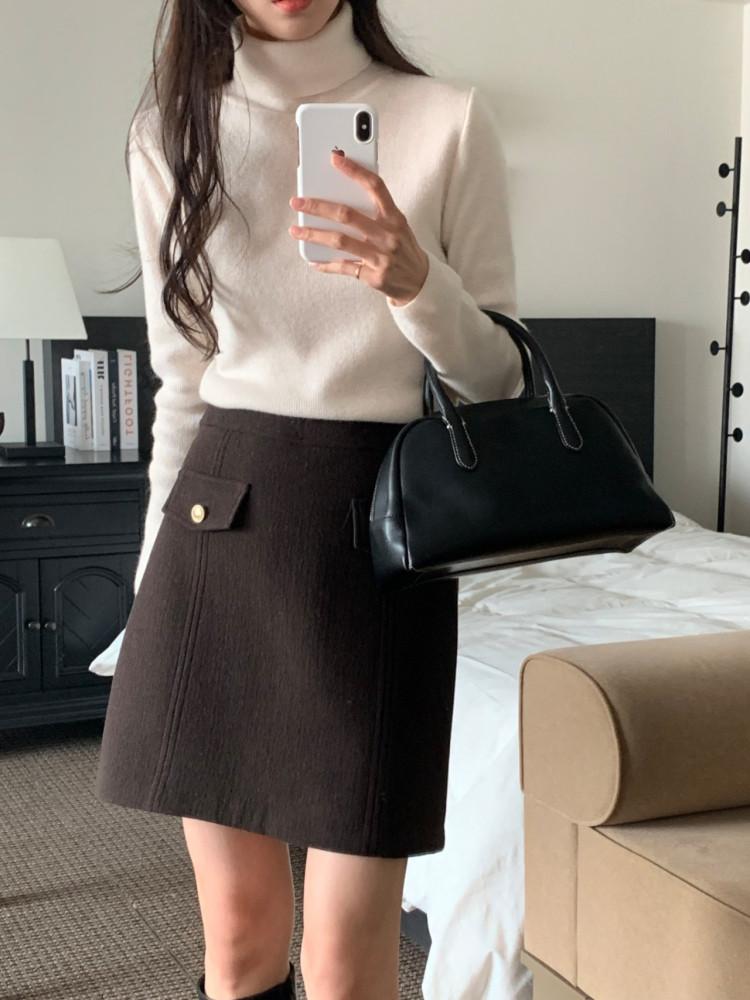 INOUF 이너프 브리즈 울 스커트 (2 Color)