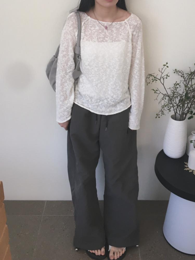 히루 부클 여리 라운드 니트