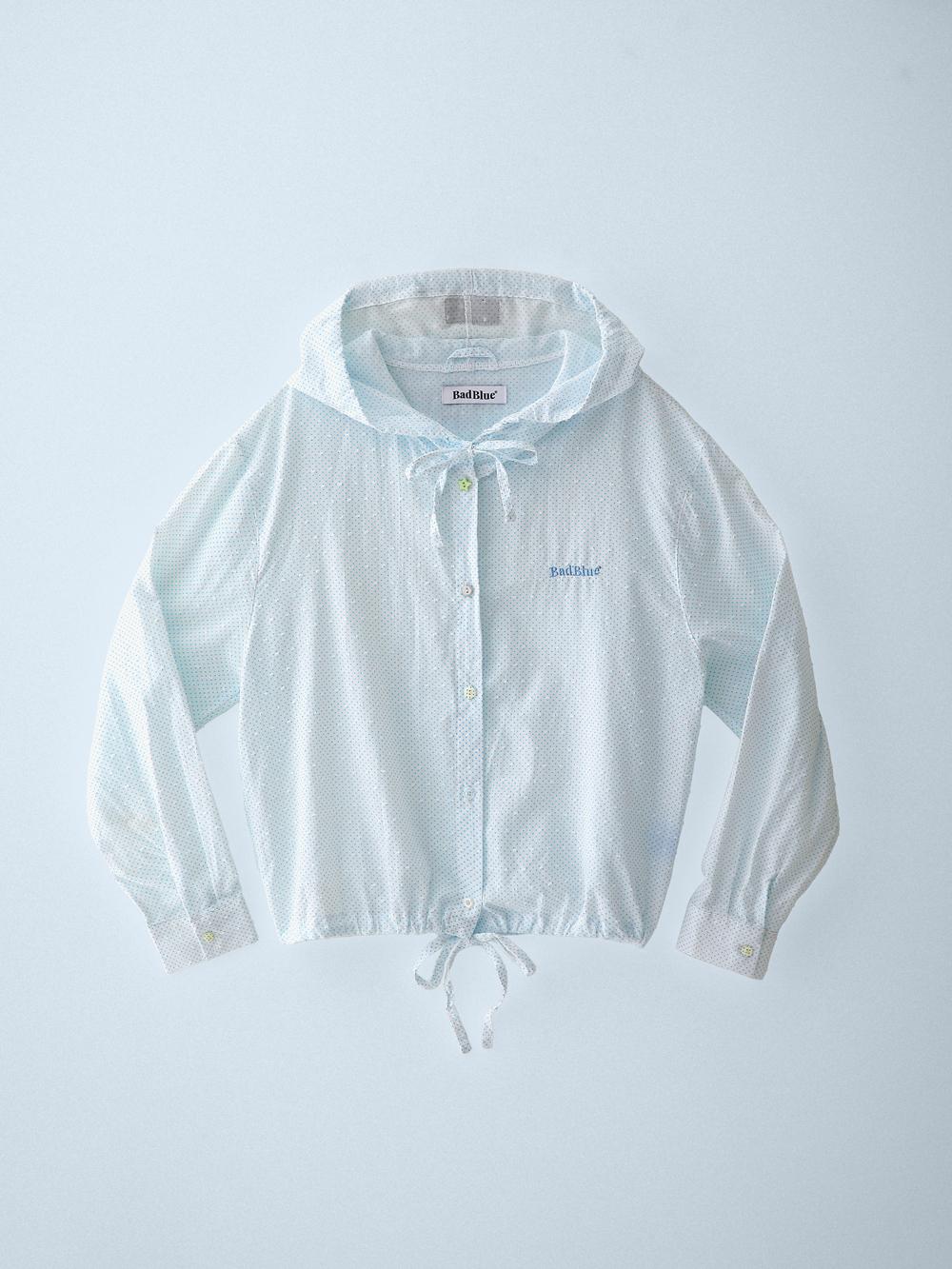 Buttons Sprinkle Hoodie Shirt White