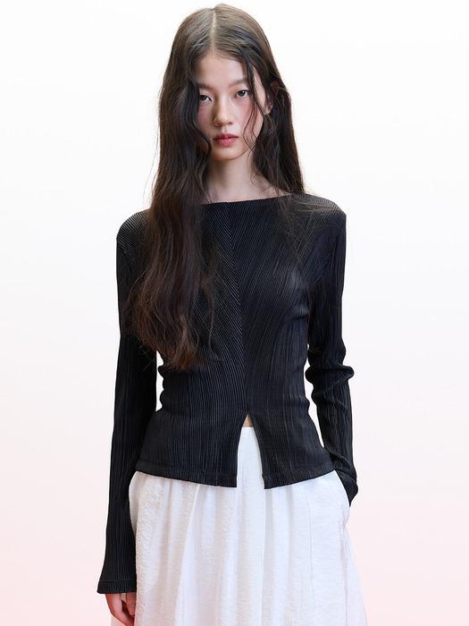 [3차 리오더][아뜰리에] 플리티드 라인 탑_블랙