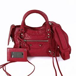 Red Leather Balenciaga City