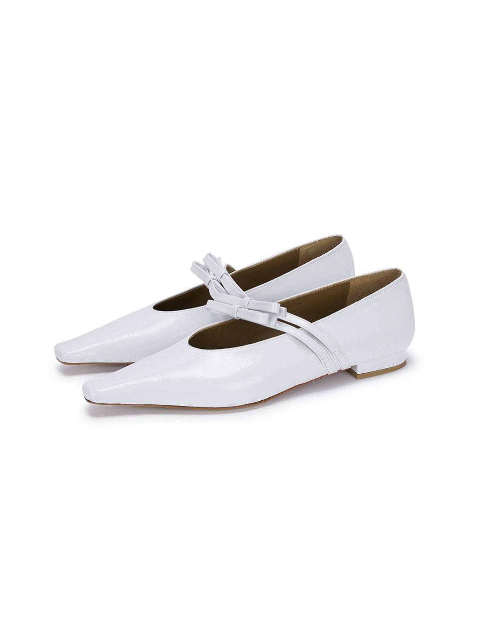 FLAT MARY JANE_white crinkle