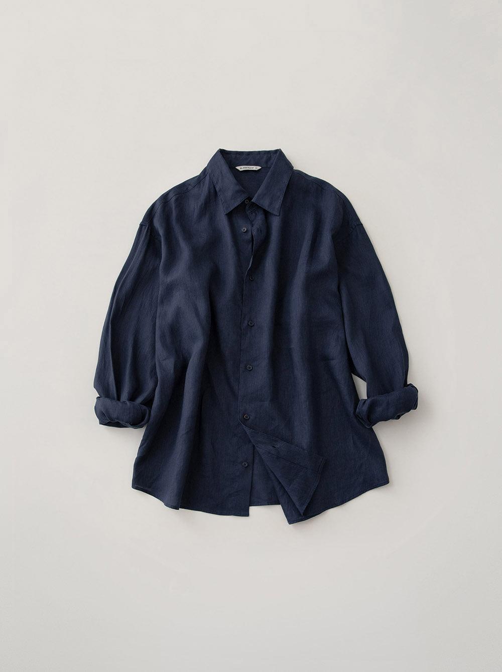 FRENCH LINEN SHIRT_NAVY