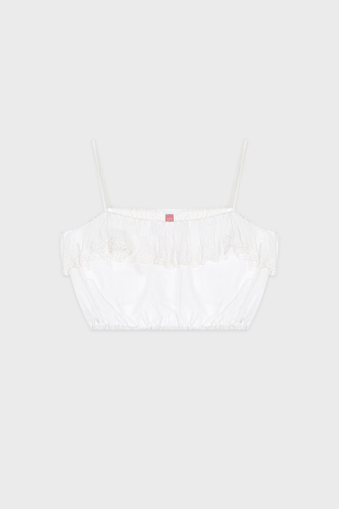 Scallop Crop Sleeveless (White)