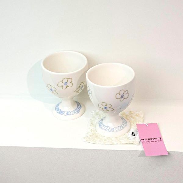 green flower mini wine glass