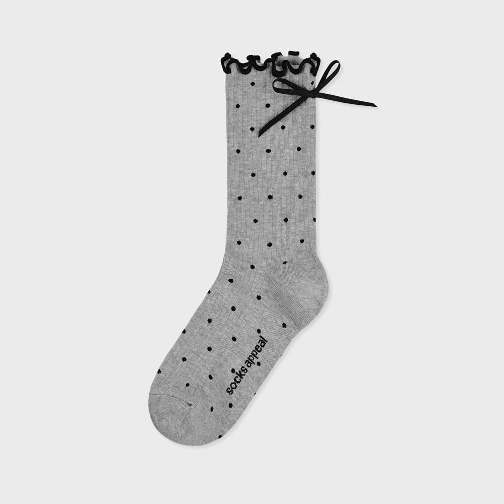 RIBBON GIRL rib dot melange grey