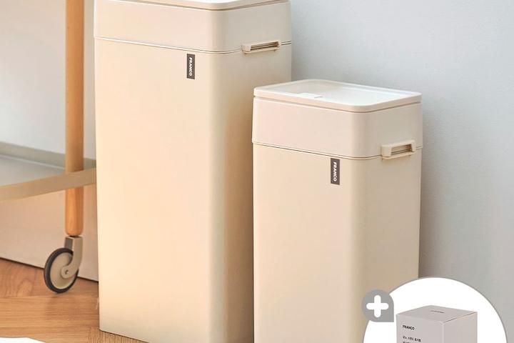 크림컬러 모노스탠드 휴지통 10/20L(비닐포함)