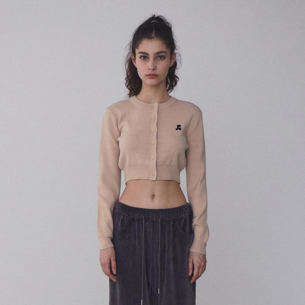 RR CROPPED KNIT CARDIGAN (BEIGE)