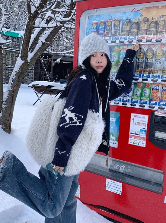 세온 노르딕 니트 집업 (2 color)