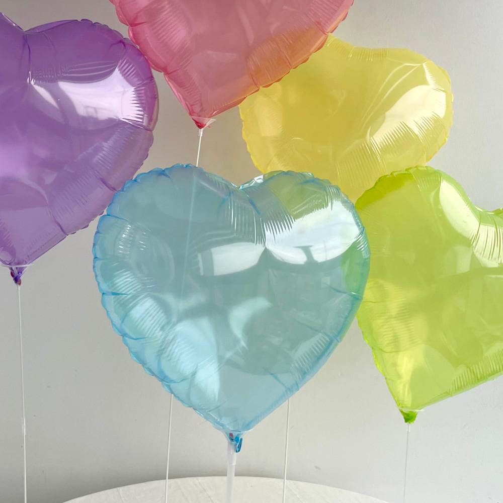 퐁마트 젤리하트풍선 블루 18인치 호일풍선