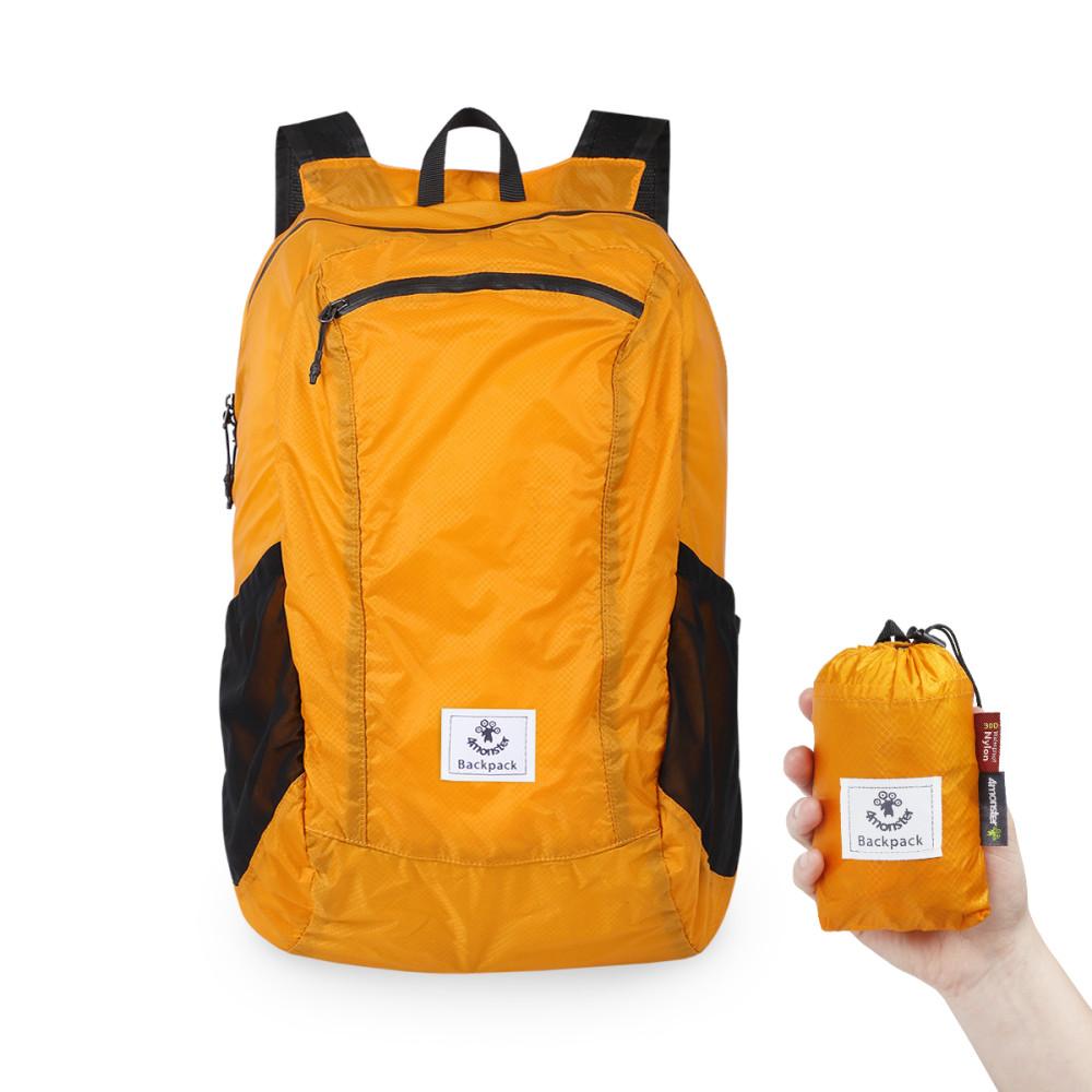 폴딩백팩 24L 초경량 백팩 휴대용 접이식가방 등산 레저 하이킹 오렌지
