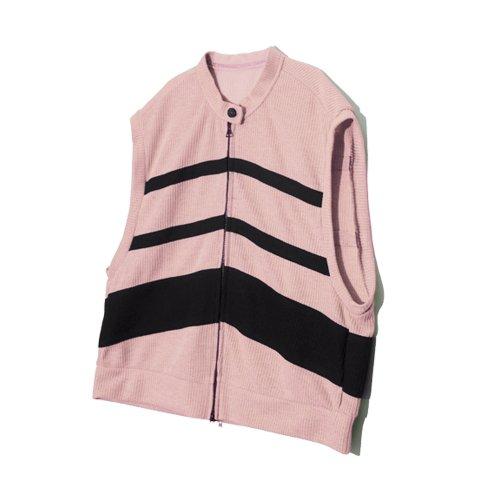 디멘션 니트 베스트 페이드 핑크