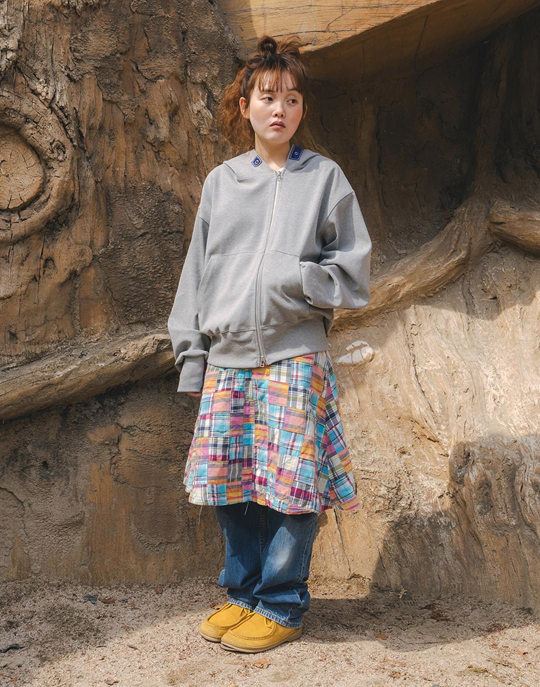Writer Hooded Zip-Up (Melange Gray)