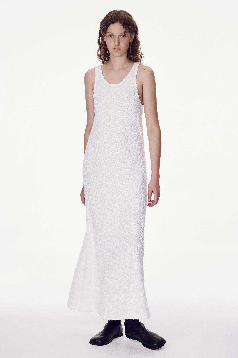Boucle Maxi Dress, White