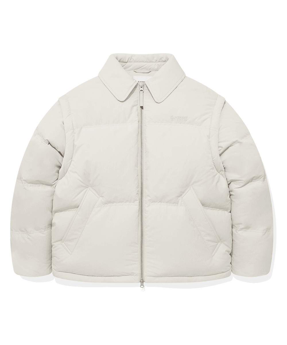 RDS 디테쳐블 카라 다운 숏 푸퍼 아이보리