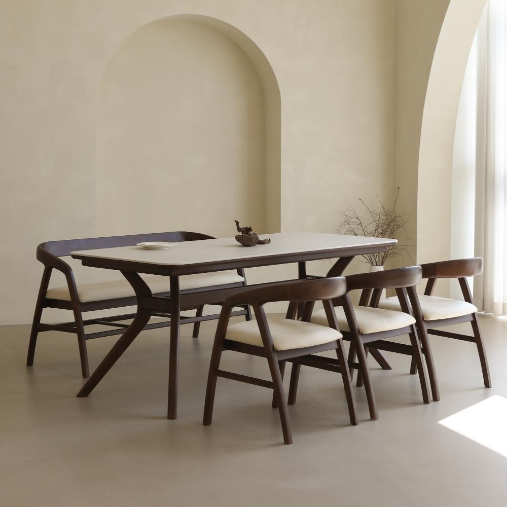 우드릭 비취 원목 세라믹식탁 세트 4인용 6인용 1400 1800 2000