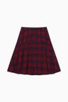 [11/13 예약배송] PLEATS BUTTON SKIRT, RED CHECK