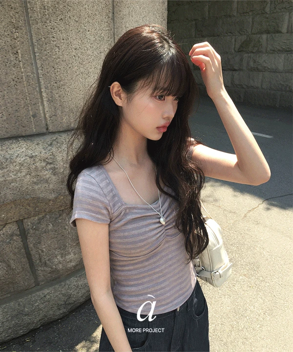 [MADE/테리반팔/전컬러소장🖤] 듀런 에이모어 스퀘어넥 셔링 반팔 티셔츠 (4color)