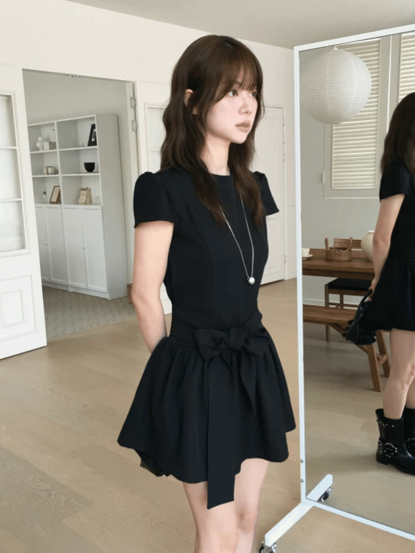 [하객룩🌹] Gerbera mini dress (charcoal, black)