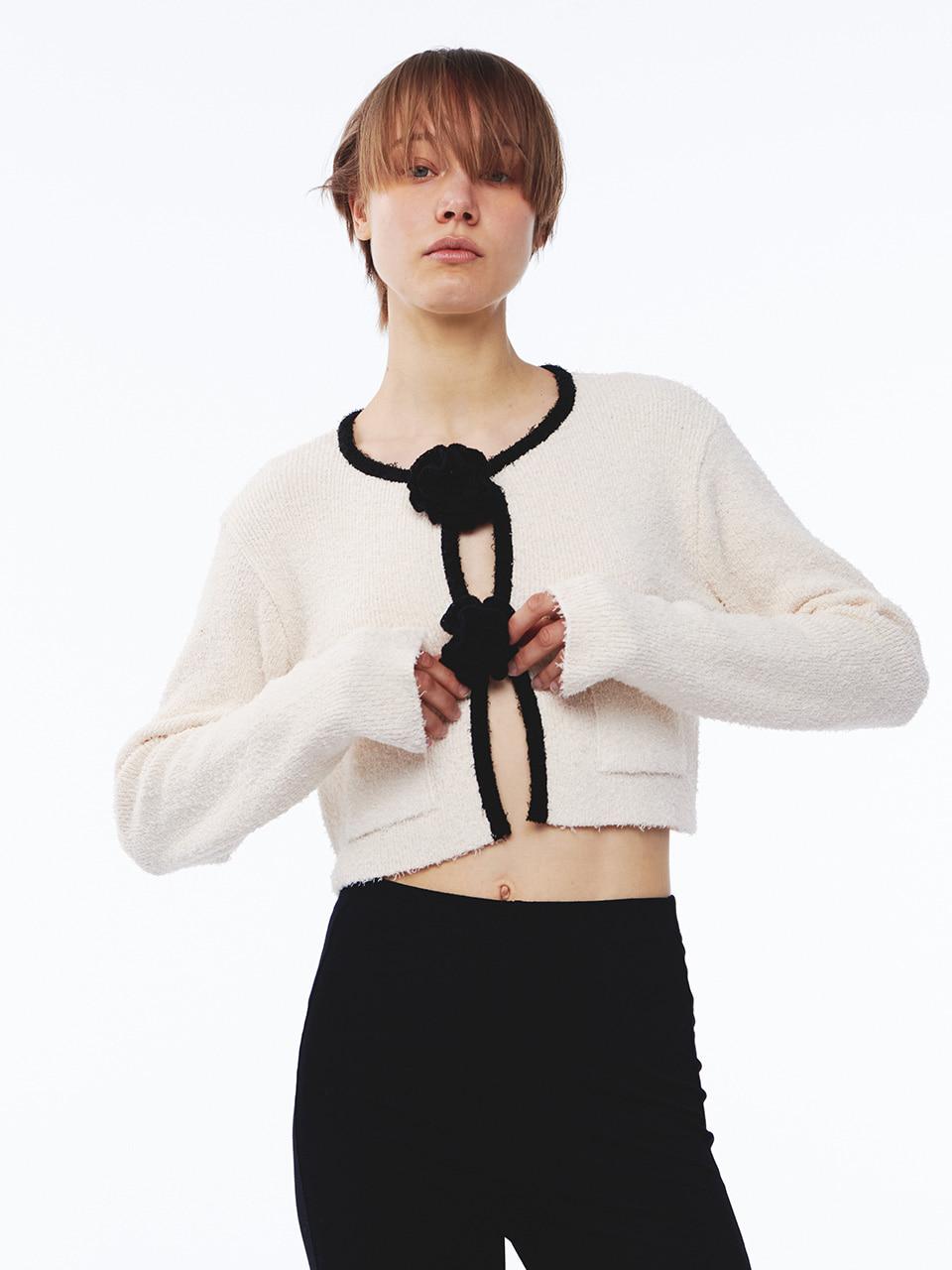 Crochet Knit Jacket Ivory