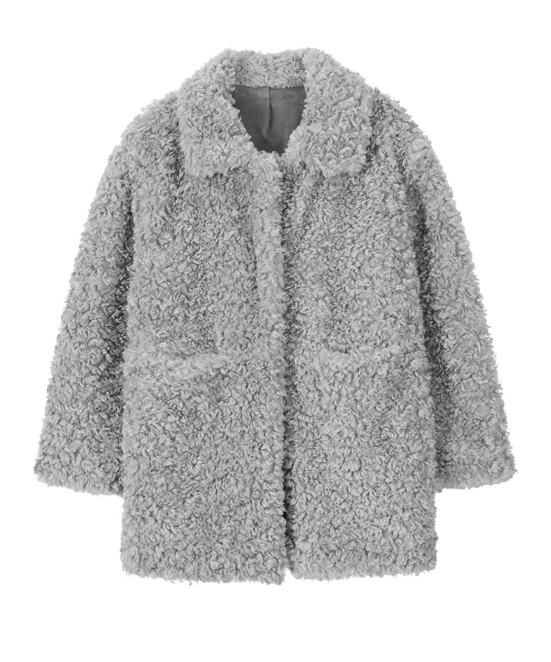 Curly Collar Fur Jacket-Grey