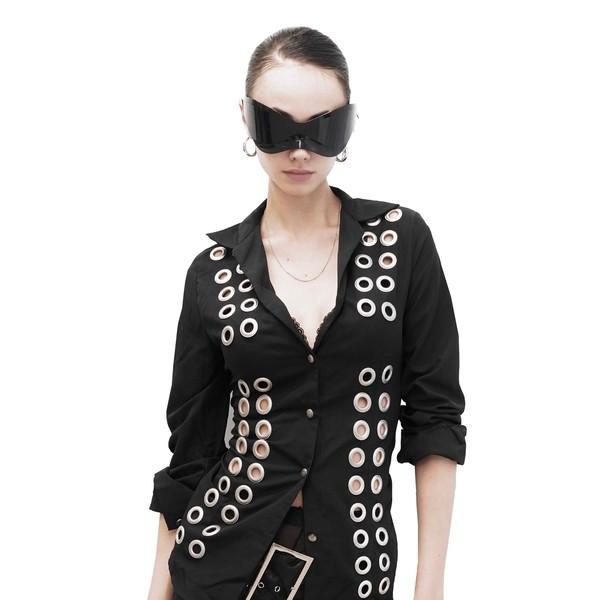 [WRKHLC] BACK CORSET SLIM SHIRT IN BLACK <AESPA 윈터 착용>