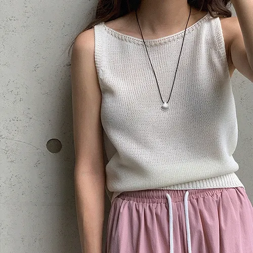 네이쳐 린넨 입술 나시 - 4color