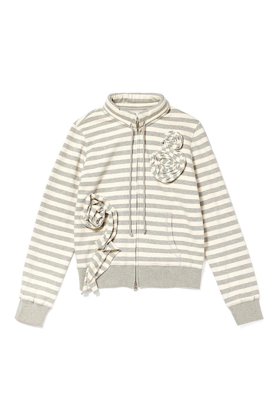 APPLIQUÉ ZIPUP JACKET, GRAY